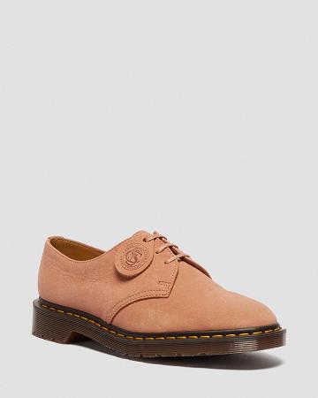 Men's Dr Martens 1461 Made in England Nubuck Leather Oxfords Shoes Pink | AU 596GSO